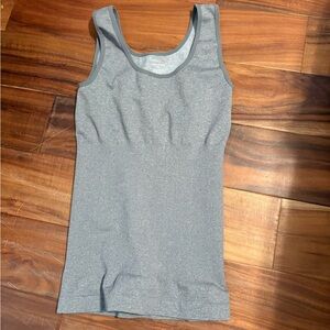 Skinny girl‎ Gray Ribbed Fitted Sleeveless Tank Top 0180